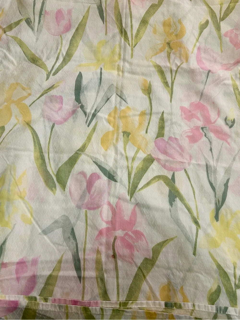 Vintage Floral Watercolor Tulip & Iris Twin Sheet Set